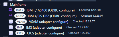 Mainframe sources visible in DSE